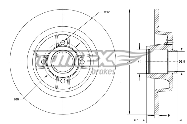 Brzdový kotouč TOMEX Brakes